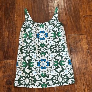 Boden Scoop Neck Shift Dress Trekking Green Opulent Pome Floral S